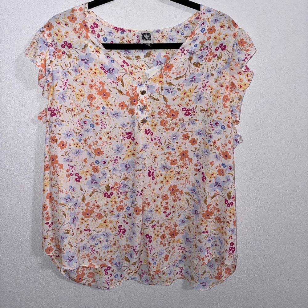 Anne Klein Multicolor Floral Blouse